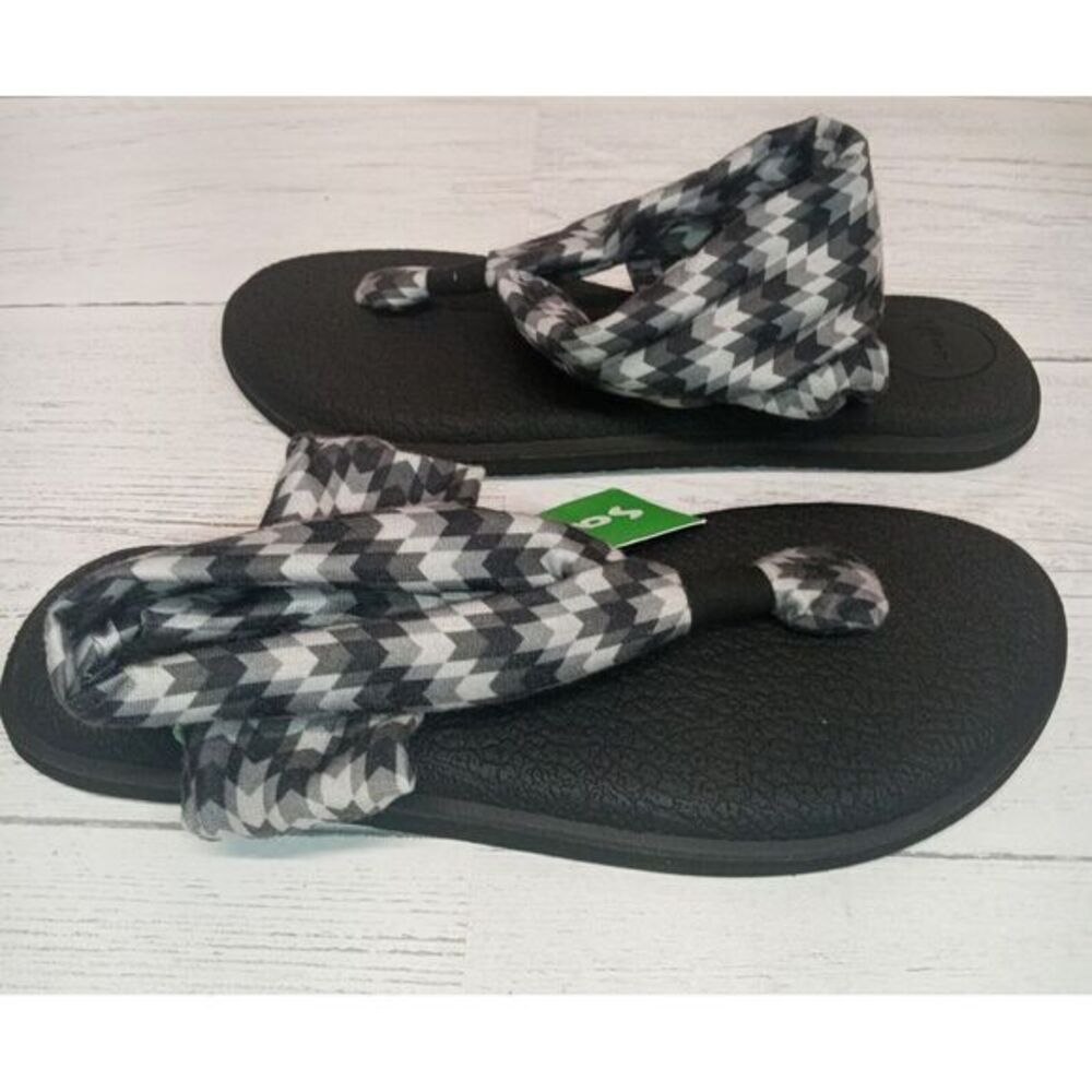 Sanuk Women's W Yoga Sling 2 Prints Black/White/Grey Size 5 Sandals